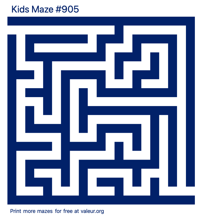 Free Printable Kids Maze number 905