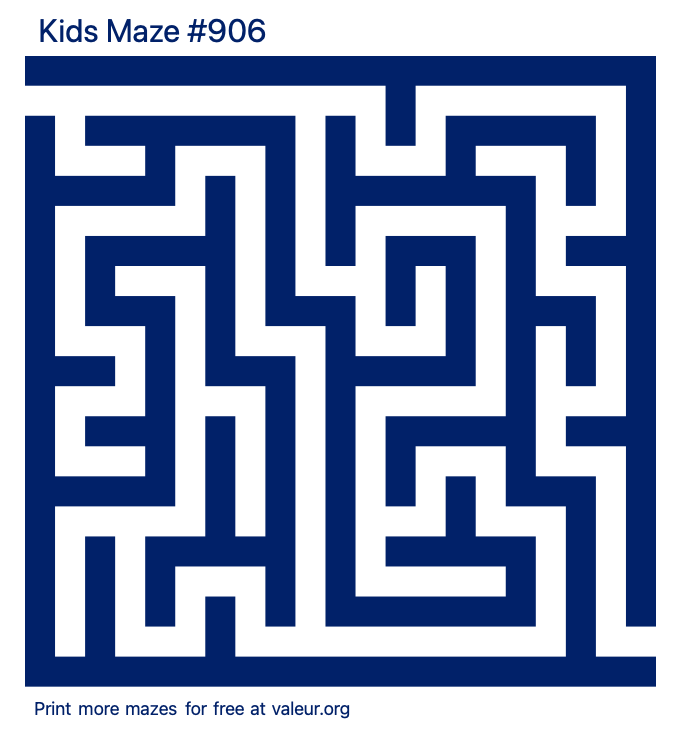 Free Printable Kids Maze number 906