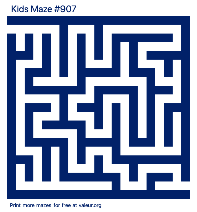 Free Printable Kids Maze number 907