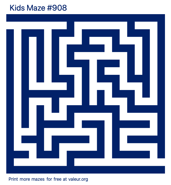 Free Printable Kids Maze number 908