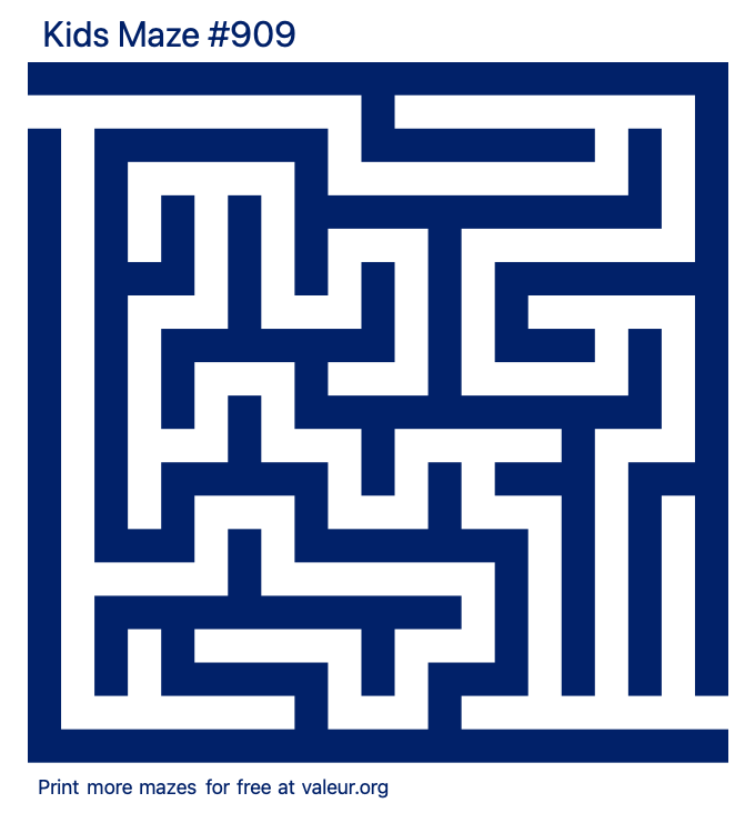 Free Printable Kids Maze number 909