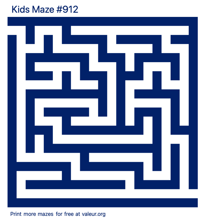 Free Printable Kids Maze number 912