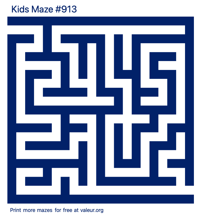 Free Printable Kids Maze number 913