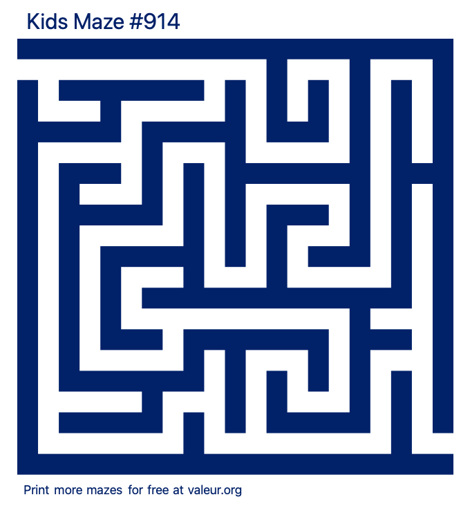 Free Printable Kids Maze number 914