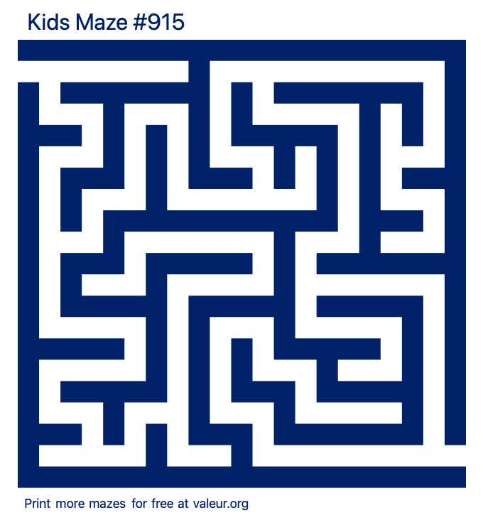 Free Printable Kids Maze number 915