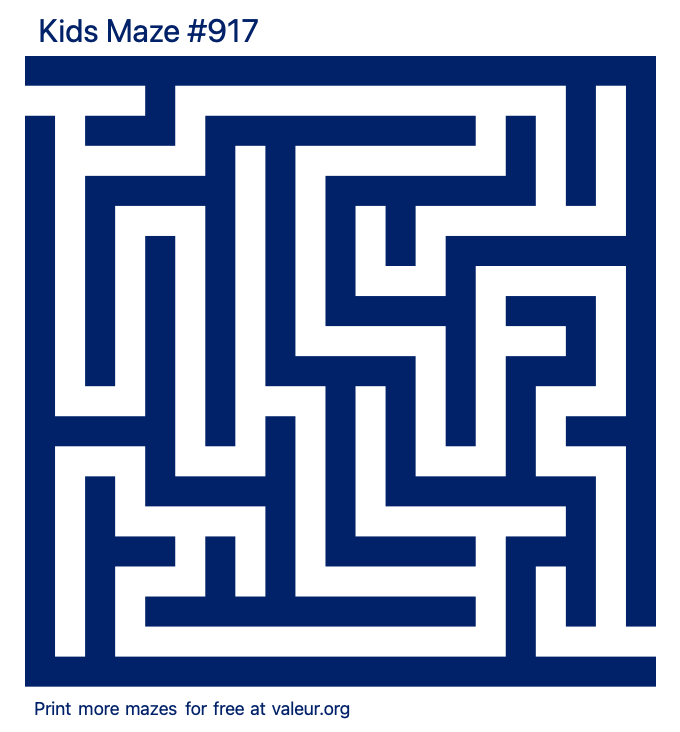 Free Printable Kids Maze number 917