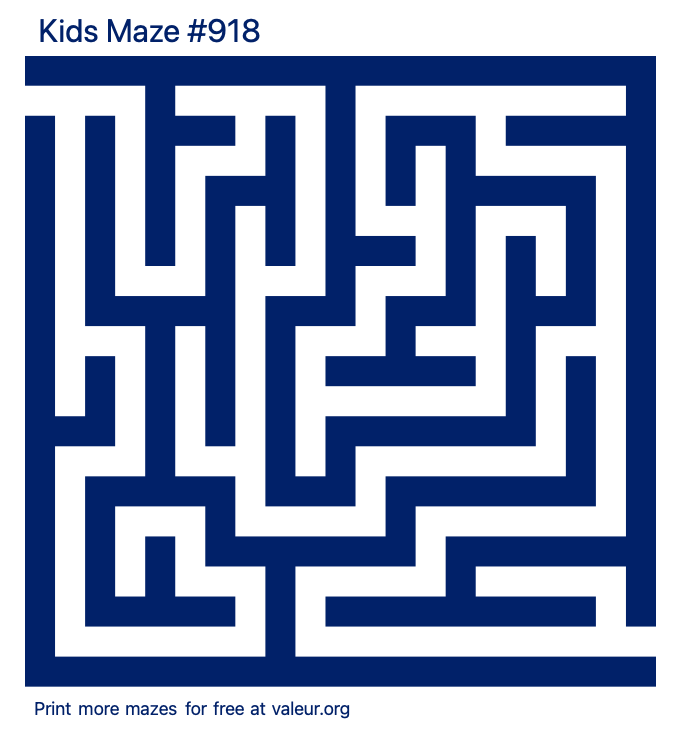 Free Printable Kids Maze number 918