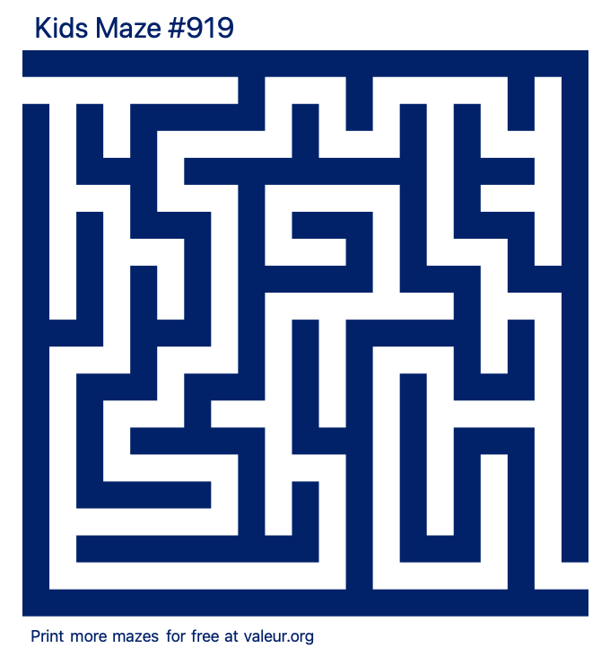 Free Printable Kids Maze number 919