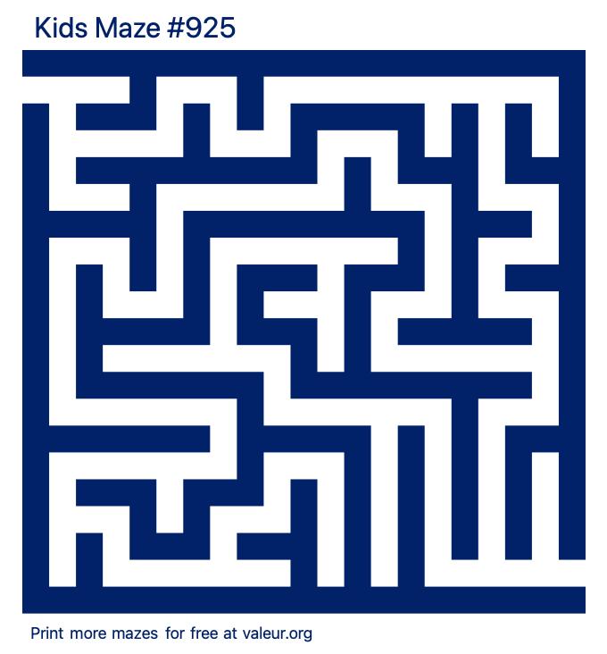 Free Printable Kids Maze number 925