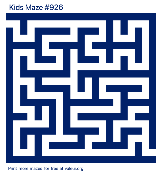 Free Printable Kids Maze number 926