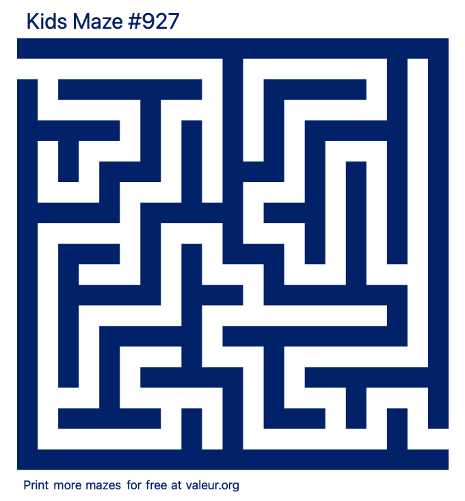 Free Printable Kids Maze number 927