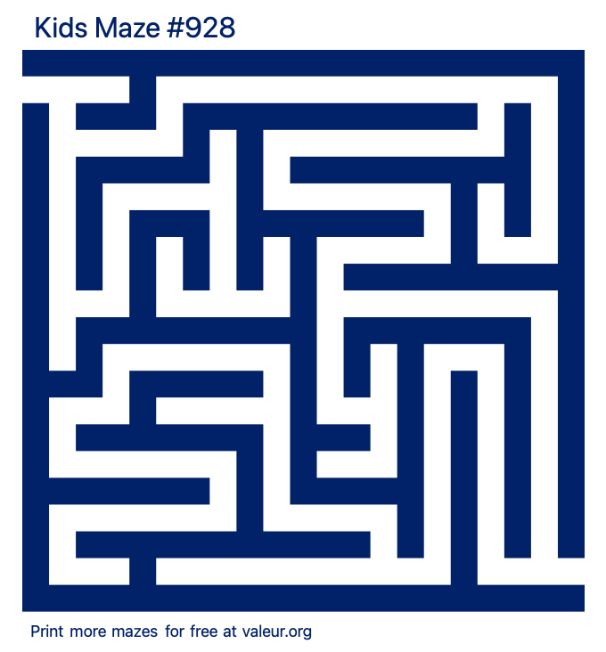 Free Printable Kids Maze number 928