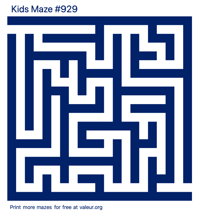 Free Printable Kids Maze number 929