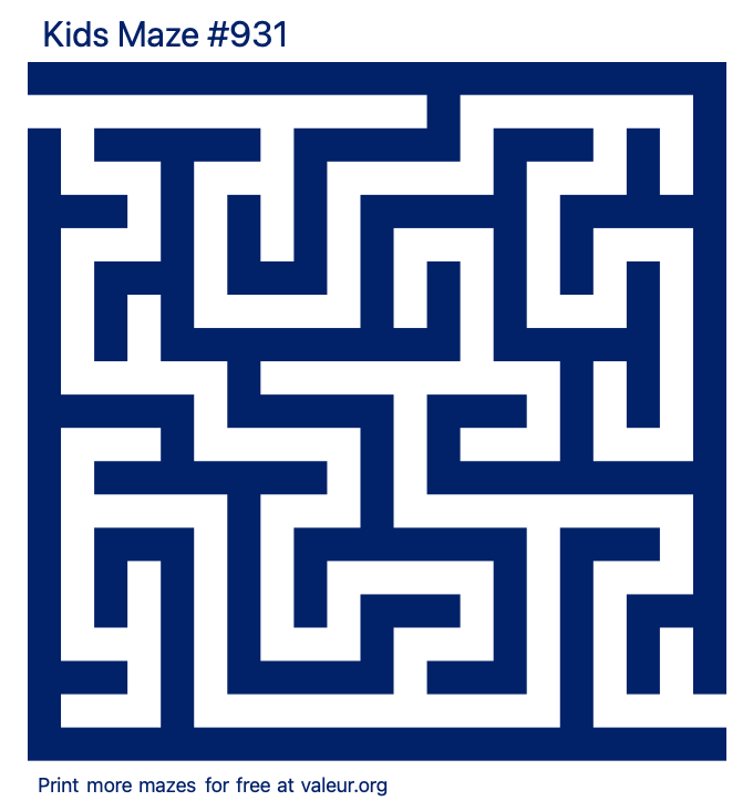 Free Printable Kids Maze number 931