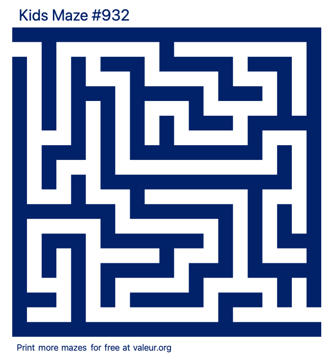 Free Printable Kids Maze number 932