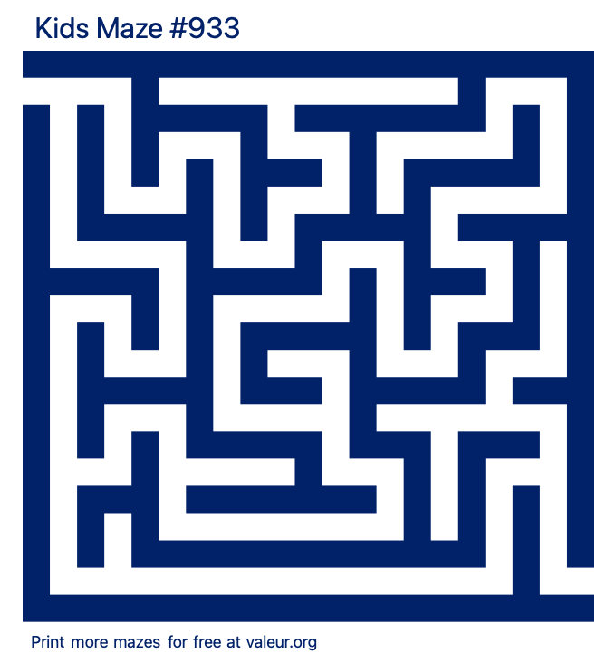 Free Printable Kids Maze number 933