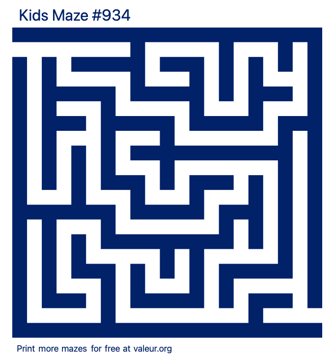 Free Printable Kids Maze number 934