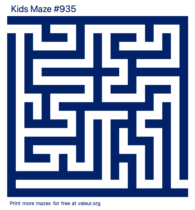 Free Printable Kids Maze number 935