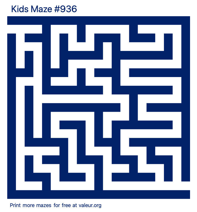 Free Printable Kids Maze number 936