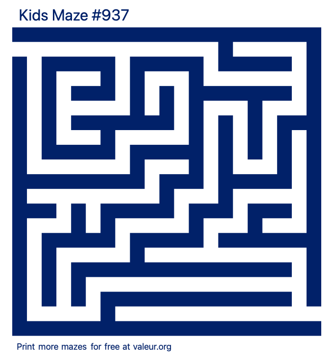 Free Printable Kids Maze number 937