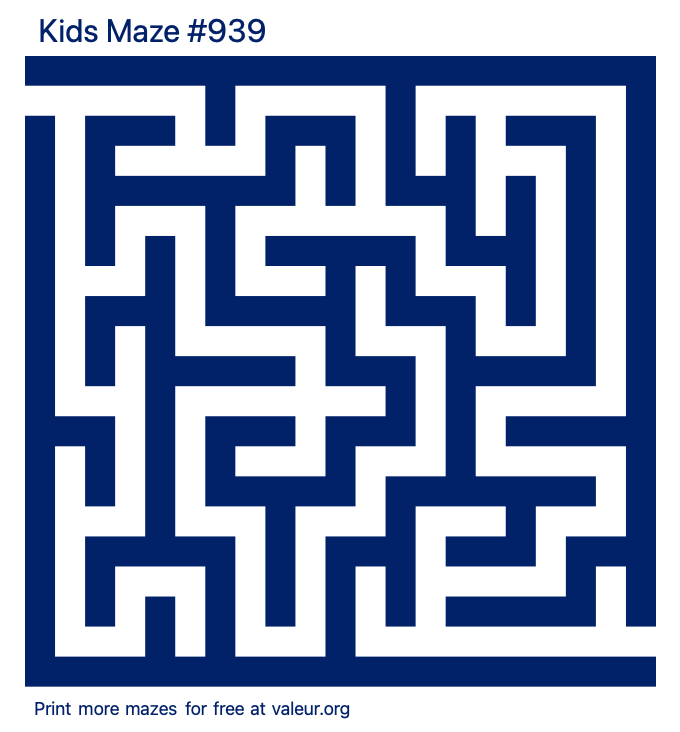 Free Printable Kids Maze number 939