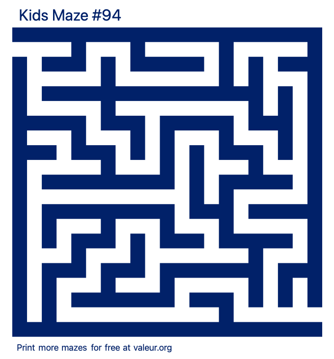 Free Printable Kids Maze number 94