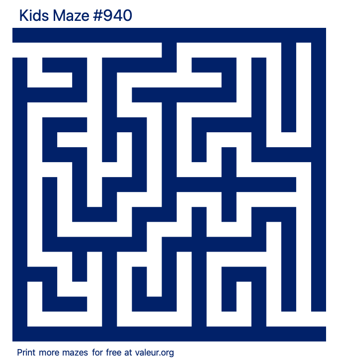 Free Printable Kids Maze number 940