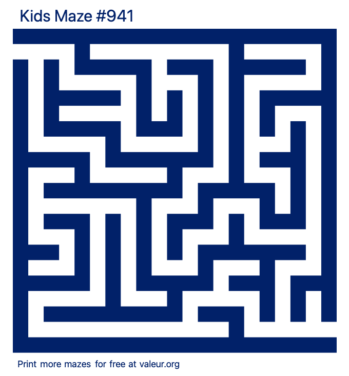 Free Printable Kids Maze number 941