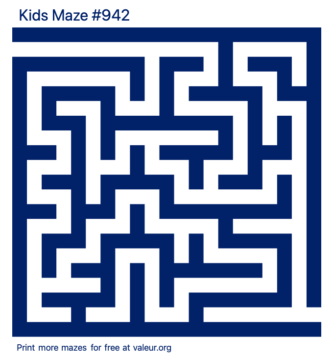 Free Printable Kids Maze number 942