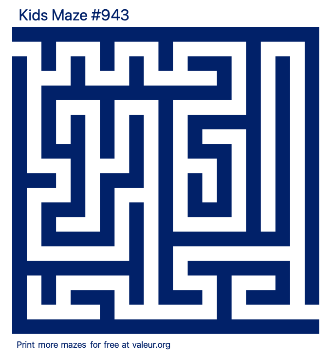 Free Printable Kids Maze number 943