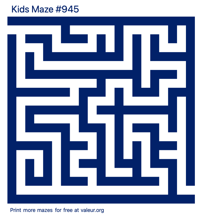 Free Printable Kids Maze number 945