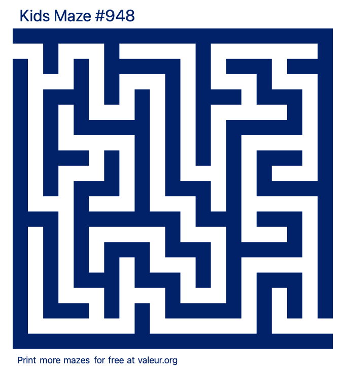 Free Printable Kids Maze number 948
