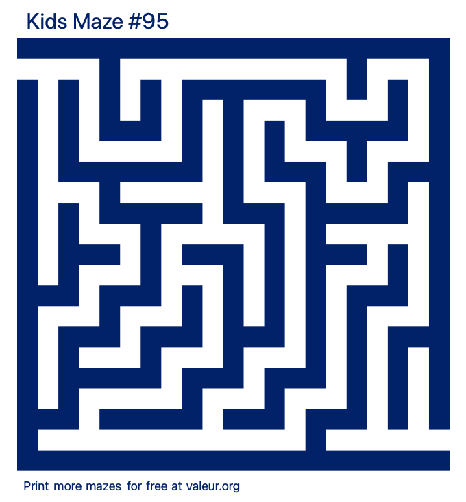 Free Printable Kids Maze number 95