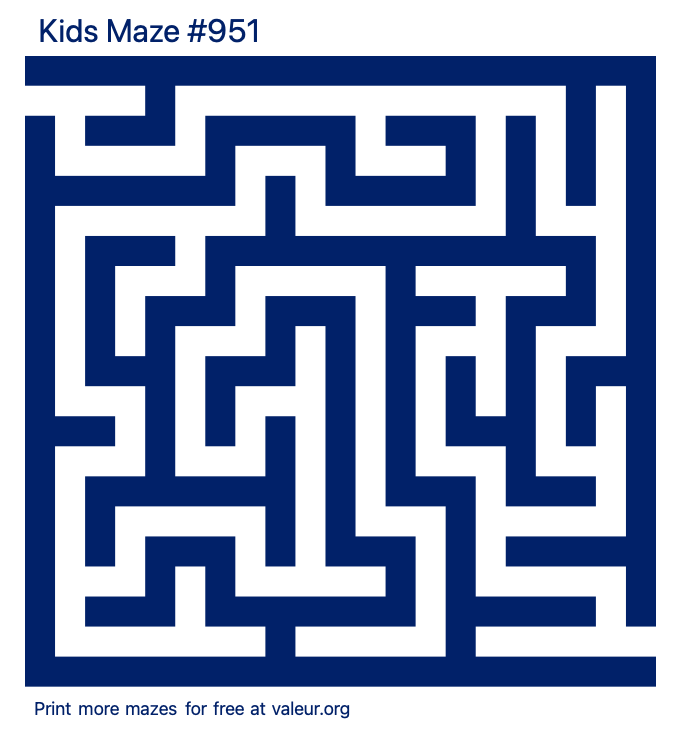Free Printable Kids Maze number 951