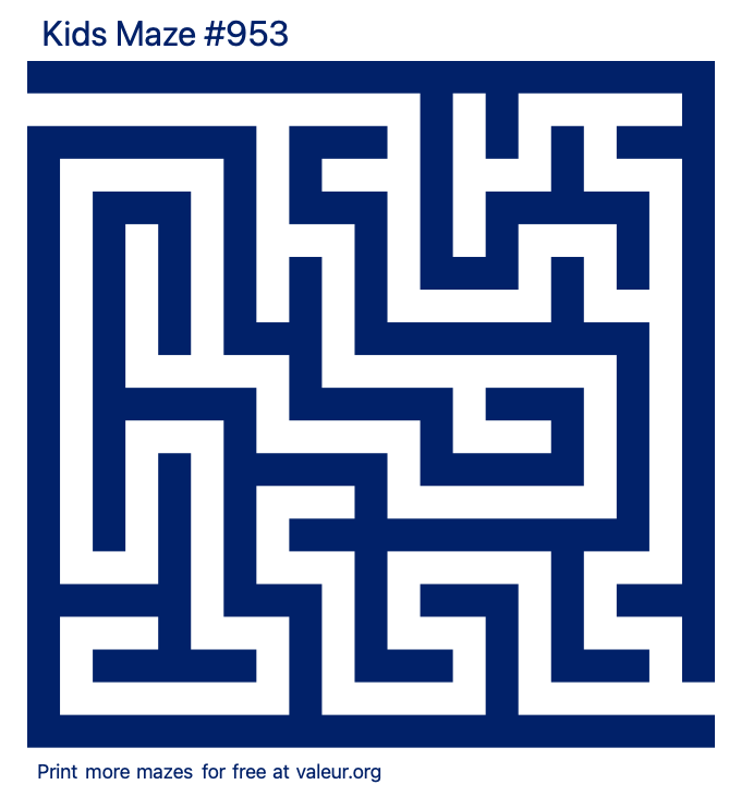 Free Printable Kids Maze number 953