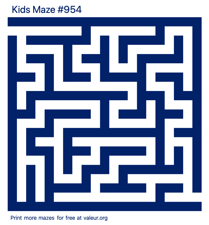 Free Printable Kids Maze number 954