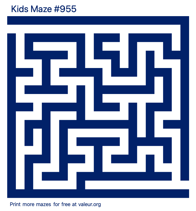 Free Printable Kids Maze number 955