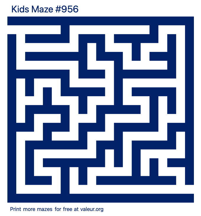 Free Printable Kids Maze number 956