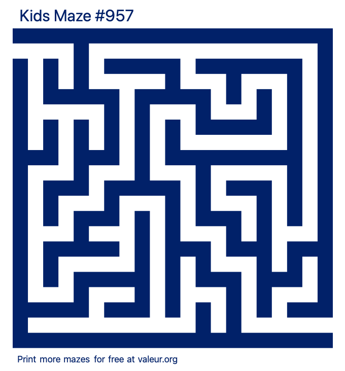 Free Printable Kids Maze number 957