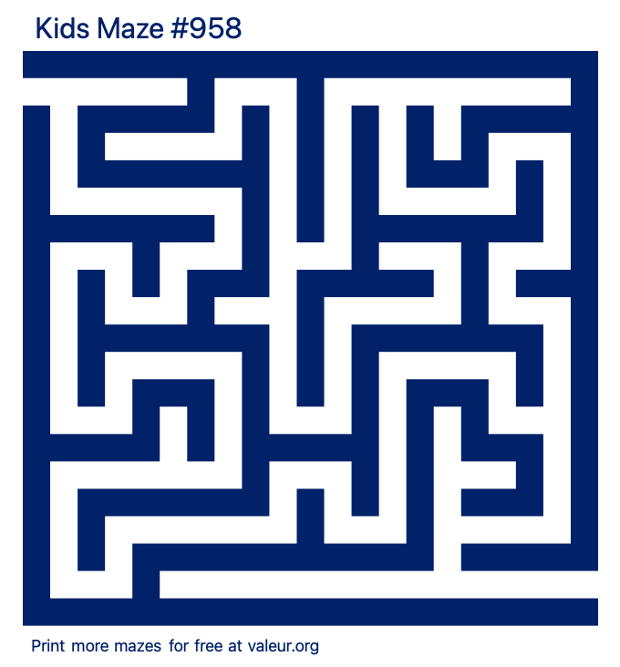 Free Printable Kids Maze number 958