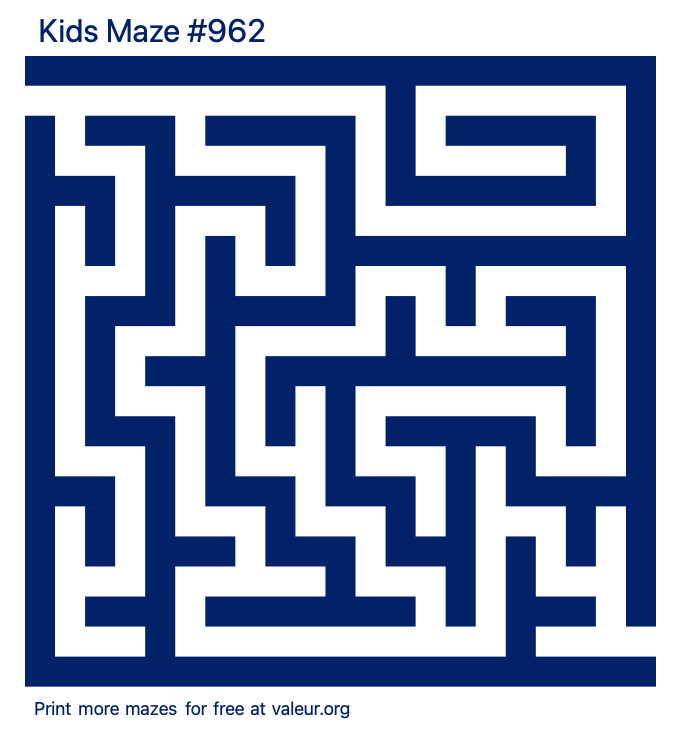Free Printable Kids Maze number 962