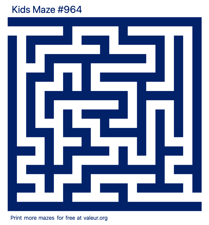 Free Printable Kids Maze number 964