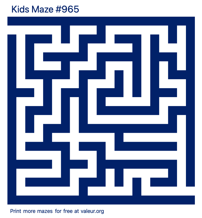 Free Printable Kids Maze number 965
