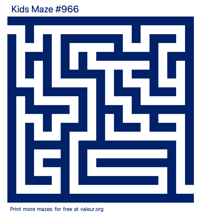 Free Printable Kids Maze number 966