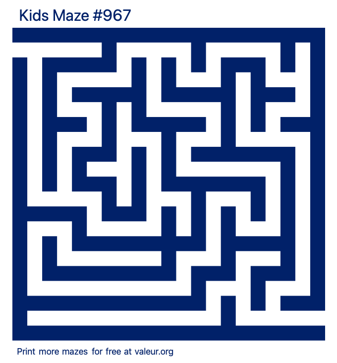 Free Printable Kids Maze number 967