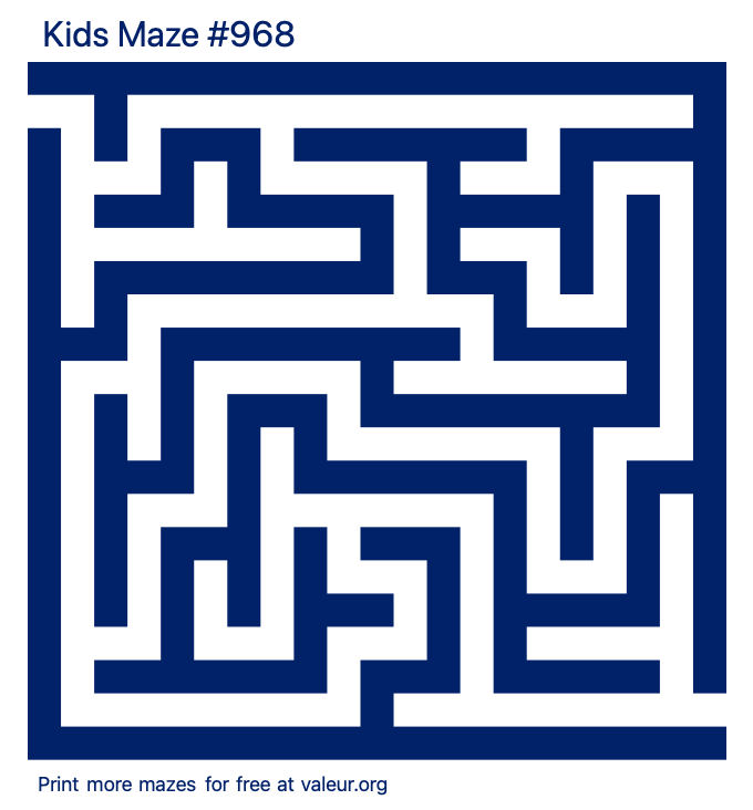 Free Printable Kids Maze number 968