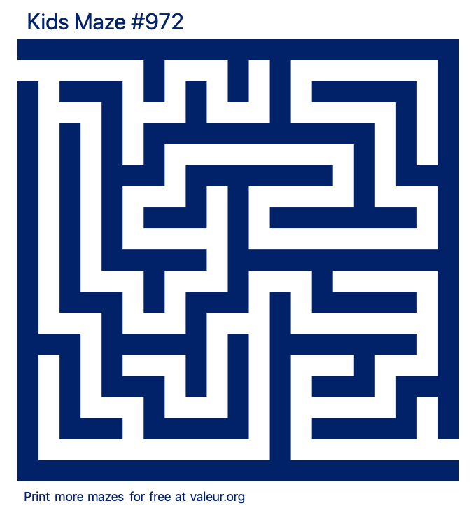 Free Printable Kids Maze number 972