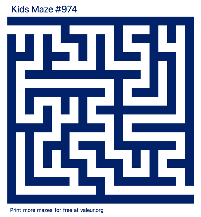 Free Printable Kids Maze number 974