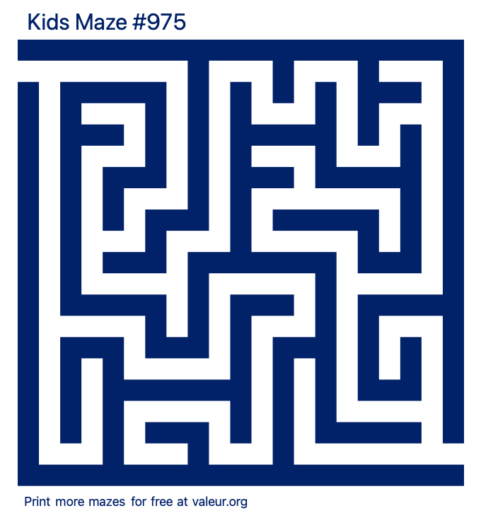 Free Printable Kids Maze number 975