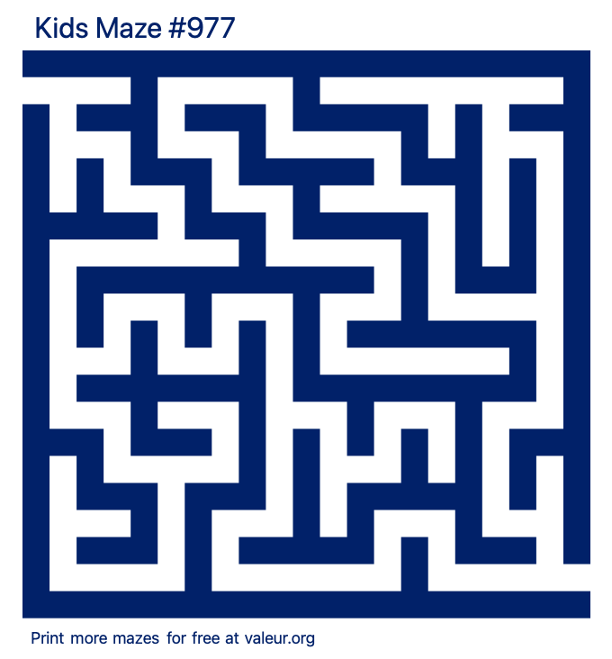 Free Printable Kids Maze number 977